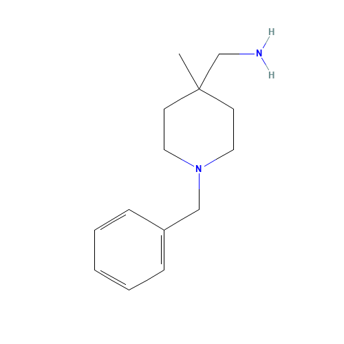 (1-benzyl-4-methylpiperidin-4-yl)methanamine (CAS: 1345728-53-1) - Chemical Structure and Molecular Formula 