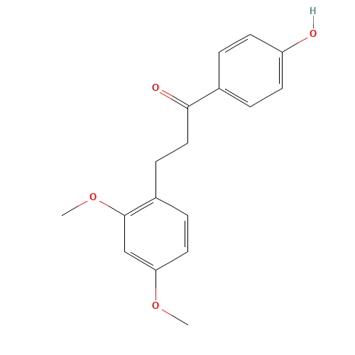 3-(2,4-dimethoxyphenyl)-1-(4-hydroxyphenyl)propan-1-one (CAS: 119425-89-7) - Chemical Structure and Molecular Formula 