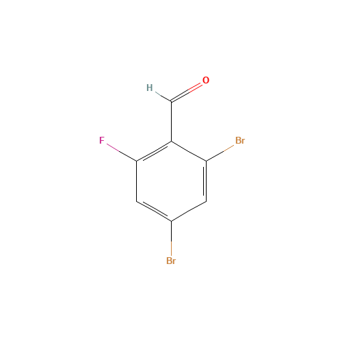 2,4-dibromo-6-fluorobenzaldehyde (CAS: 205683-34-7) - Chemical Structure and Molecular Formula 