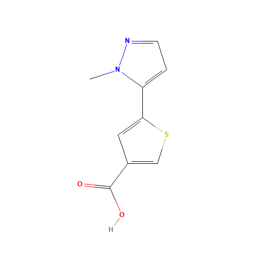 5-(2-methylpyrazol-3-yl)thiophene-3-carboxylic acid (CAS: 1044851-90-2) - Chemical Structure and Molecular Formula 