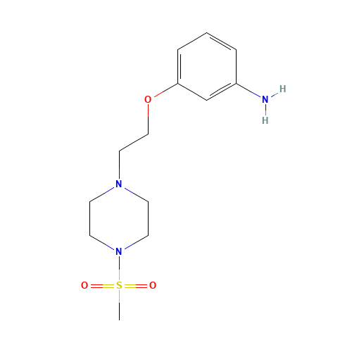3-[2-(4-methylsulfonylpiperazin-1-yl)ethoxy]aniline (CAS: 1211821-10-1) - Chemical Structure and Molecular Formula 