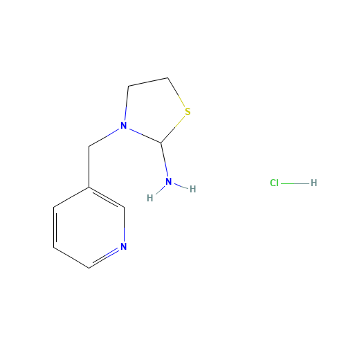 3-(pyridin-3-ylmethyl)-1,3-thiazolidin-2-amine;hydrochloride (CAS: 115970-25-7) - Chemical Structure and Molecular Formula 
