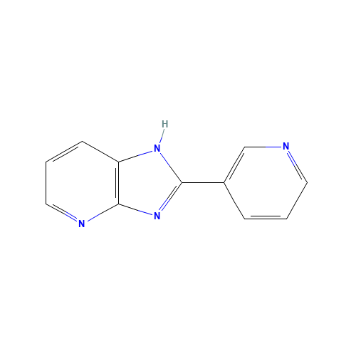 2-pyridin-3-yl-1H-imidazo[4,5-b]pyridine (CAS: 71766-33-1) - Chemical Structure and Molecular Formula 
