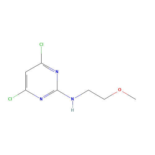 4,6-dichloro-N-(2-methoxyethyl)pyrimidin-2-amine (CAS: 879609-70-8) - Chemical Structure and Molecular Formula 