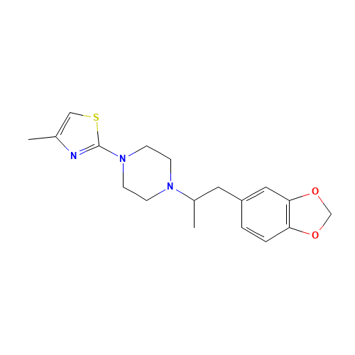 2-[4-[1-(1,3-benzodioxol-5-yl)propan-2-yl]piperazin-1-yl]-4-methyl-1,3-thiazole (CAS: 13409-53-5) - Related Chemical Product