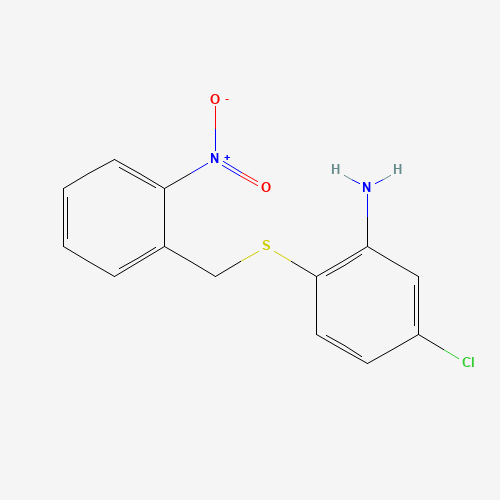 5-chloro-2-[(2-nitrophenyl)methylsulfanyl]aniline (CAS: 1019455-02-7) - Chemical Structure and Molecular Formula 