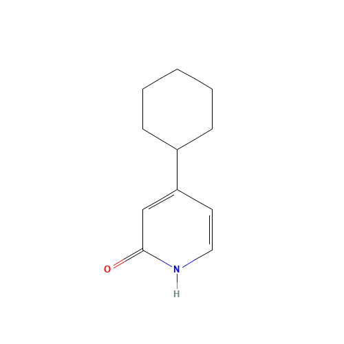 4-cyclohexyl-1H-pyridin-2-one (CAS: 50549-32-1) - Chemical Structure and Molecular Formula 