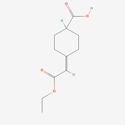 4-(2-ethoxy-2-oxoethylidene)cyclohexane-1-carboxylic acid (CAS: 866402-29-1) - Chemical Structure and Molecular Formula 