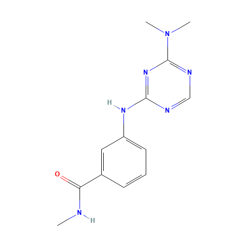 3-[[4-(dimethylamino)-1,3,5-triazin-2-yl]amino]-N-methylbenzamide (CAS: 1332300-34-1) - Chemical Structure and Molecular Formula 
