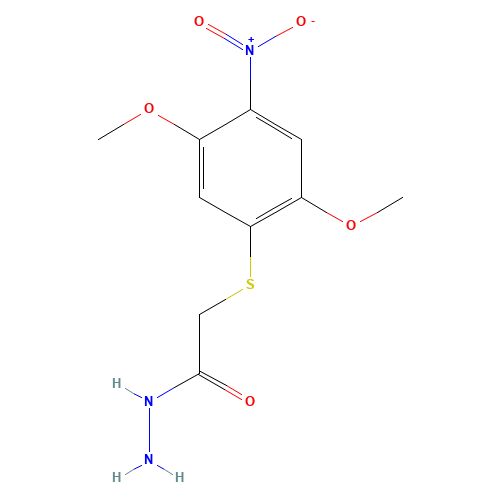 2-(2,5-dimethoxy-4-nitrophenyl)sulfanylacetohydrazide (CAS: 844891-25-4) - Chemical Structure and Molecular Formula 