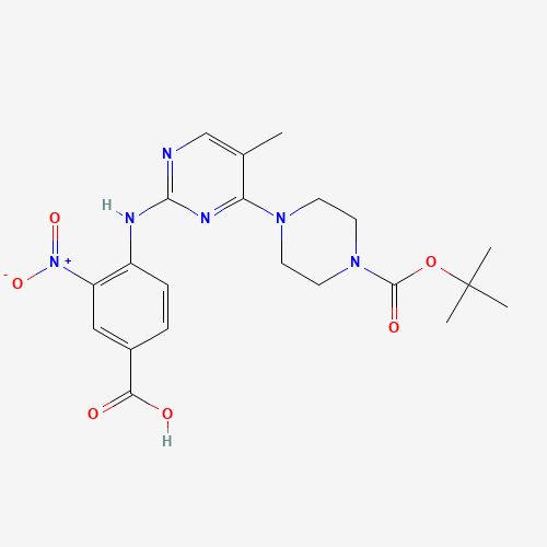 4-[[5-methyl-4-[4-[(2-methylpropan-2-yl)oxycarbonyl]piperazin-1-yl]pyrimidin-2-yl]amino]-3-nitrobenzoic acid (CAS: 1538605-54-7) - Related Chemical Product
