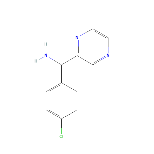 (4-chlorophenyl)-pyrazin-2-ylmethanamine (CAS: 1017482-00-6) - Chemical Structure and Molecular Formula 