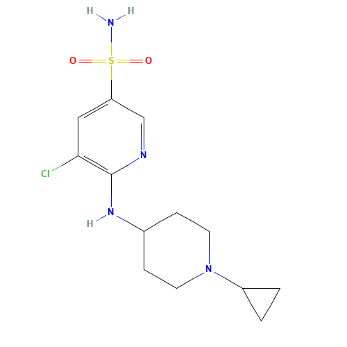 5-chloro-6-[(1-cyclopropylpiperidin-4-yl)amino]pyridine-3-sulfonamide (CAS: 1228876-11-6) - Related Chemical Product