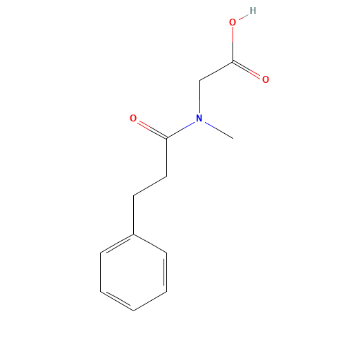 2-[methyl(3-phenylpropanoyl)amino]acetic acid (CAS: 69267-30-7) - Chemical Structure and Molecular Formula 