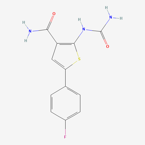 2-(carbamoylamino)-5-(4-fluorophenyl)thiophene-3-carboxamide (CAS: 507475-17-4) - Chemical Structure and Molecular Formula 