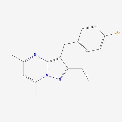 3-[(4-bromophenyl)methyl]-2-ethyl-5,7-dimethylpyrazolo[1,5-a]pyrimidine (CAS: 1401728-63-9) - Related Chemical Product