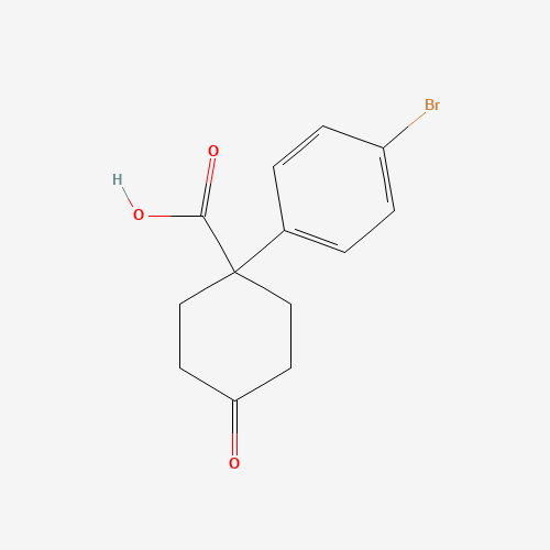 1-(4-bromophenyl)-4-oxocyclohexane-1-carboxylic acid (CAS: 887978-75-8) - Chemical Structure and Molecular Formula 