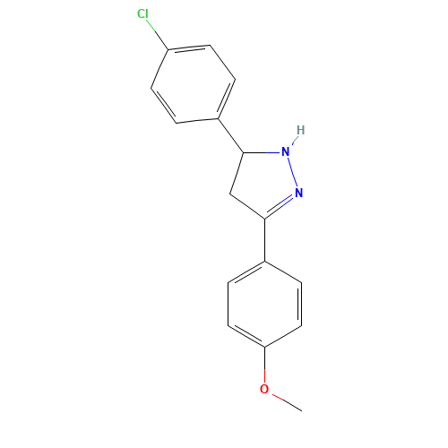 5-(4-chlorophenyl)-3-(4-methoxyphenyl)-4,5-dihydro-1H-pyrazole (CAS: 75745-48-1) - Chemical Structure and Molecular Formula 