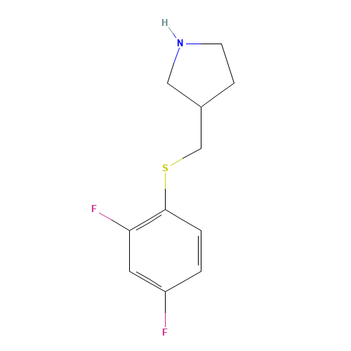 3-[(2,4-difluorophenyl)sulfanylmethyl]pyrrolidine (CAS: 1248462-47-6) - Chemical Structure and Molecular Formula 