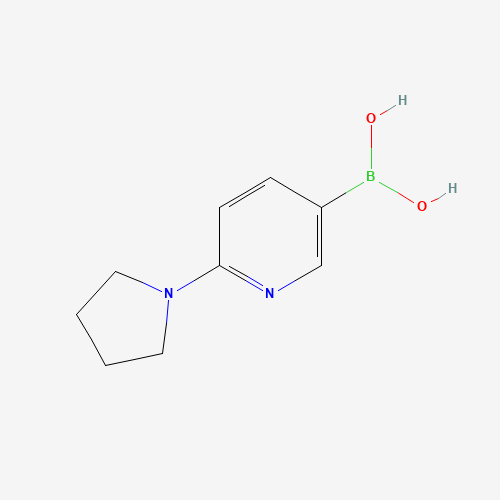 (6-pyrrolidin-1-ylpyridin-3-yl)boronic acid (CAS: 1150114-75-2) - Chemical Structure and Molecular Formula 