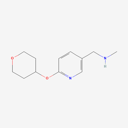 N-methyl-1-[6-(oxan-4-yloxy)pyridin-3-yl]methanamine (CAS: 910036-99-6) - Chemical Structure and Molecular Formula 