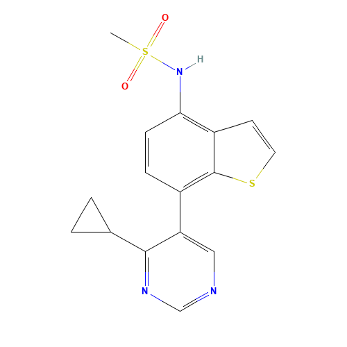 N-[7-(4-cyclopropylpyrimidin-5-yl)-1-benzothiophen-4-yl]methanesulfonamide (CAS: 1428880-94-7) - Related Chemical Product