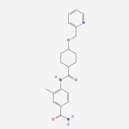 3-methyl-4-[[4-(pyridin-2-ylmethoxy)cyclohexanecarbonyl]amino]benzamide (CAS: 1131604-93-7) - Chemical Structure and Molecular Formula 