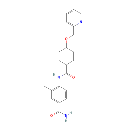 3-methyl-4-[[4-(pyridin-2-ylmethoxy)cyclohexanecarbonyl]amino]benzamide (CAS: 1131604-93-7) - Related Chemical Product