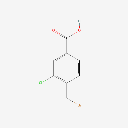 4-(bromomethyl)-3-chlorobenzoic acid (CAS: 467442-07-5) - Chemical Structure and Molecular Formula 