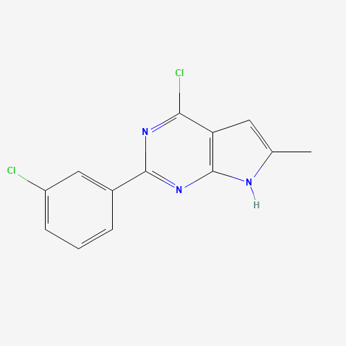 4-chloro-2-(3-chlorophenyl)-6-methyl-7H-pyrrolo[2,3-d]pyrimidine (CAS: 541503-98-4) - Chemical Structure and Molecular Formula 
