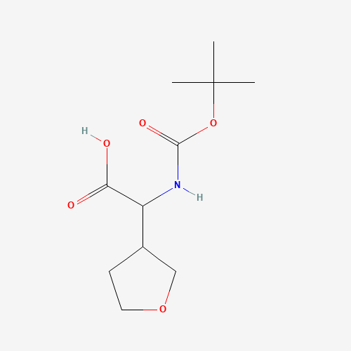 2-[(2-methylpropan-2-yl)oxycarbonylamino]-2-(oxolan-3-yl)acetic acid (CAS: 874583-03-6) - Chemical Structure and Molecular Formula 