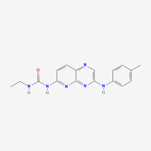 1-ethyl-3-[3-(4-methylanilino)pyrido[2,3-b]pyrazin-6-yl]urea (CAS: 938444-93-0) - Chemical Structure and Molecular Formula 