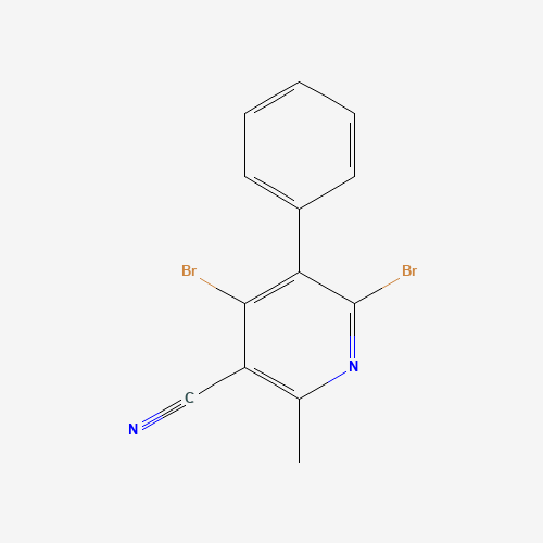 4,6-dibromo-2-methyl-5-phenylpyridine-3-carbonitrile (CAS: 127581-39-9) - Chemical Structure and Molecular Formula 
