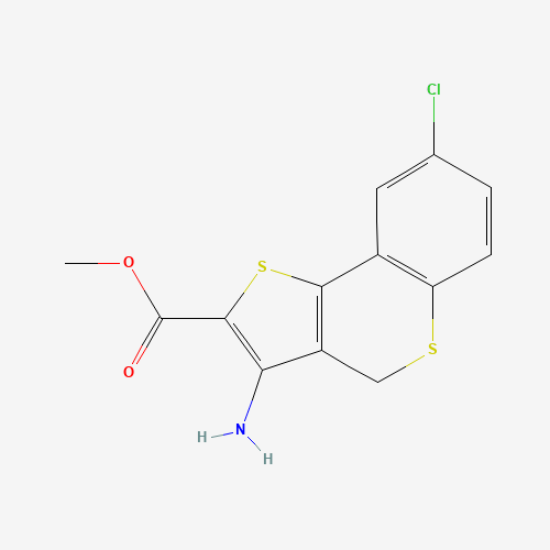 methyl 3-amino-8-chloro-4H-thieno[3,2-c]thiochromene-2-carboxylate (CAS: 254982-11-1) - Chemical Structure and Molecular Formula 