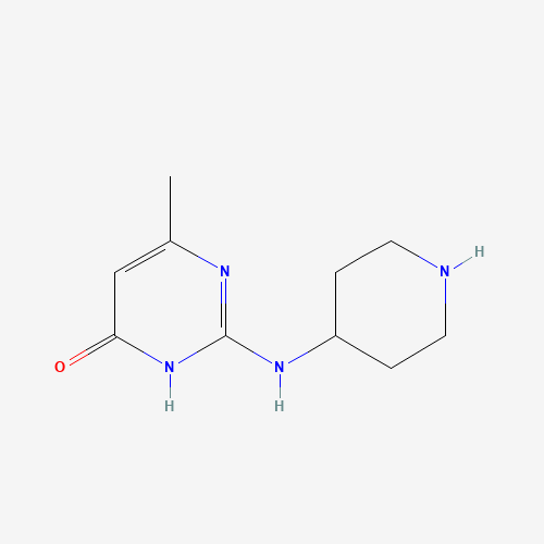 6-methyl-2-(piperidin-4-ylamino)-1H-pyrimidin-4-one (CAS: 1239782-96-7) - Chemical Structure and Molecular Formula 