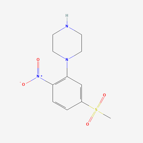 1-(5-methylsulfonyl-2-nitrophenyl)piperazine (CAS: 1095010-42-6) - Chemical Structure and Molecular Formula 