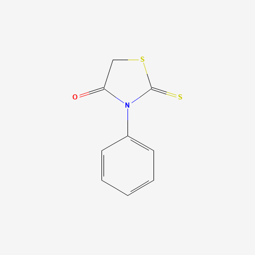 3-phenyl-2-sulfanylidene-1,3-thiazolidin-4-one (CAS: 1457-46-1) - Chemical Structure and Molecular Formula 