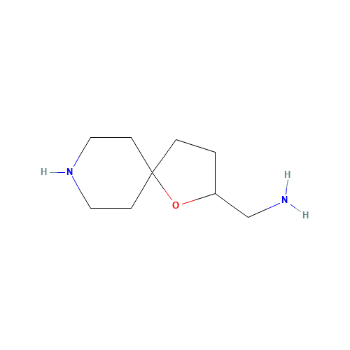 1-oxa-8-azaspiro[4.5]decan-2-ylmethanamine (CAS: 1434247-08-1) - Chemical Structure and Molecular Formula 