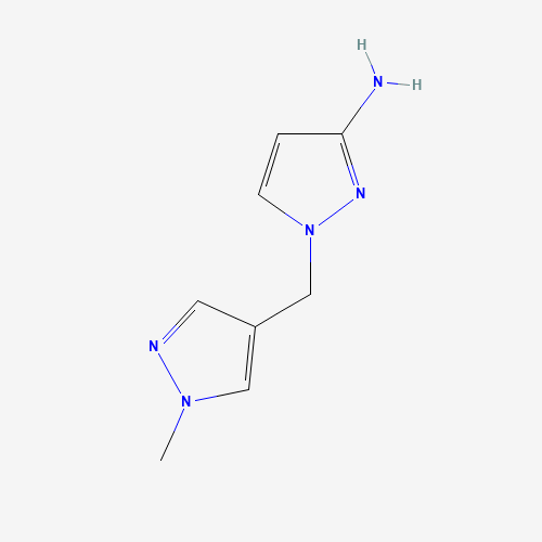 1-[(1-methylpyrazol-4-yl)methyl]pyrazol-3-amine (CAS: 1005584-17-7) - Chemical Structure and Molecular Formula 