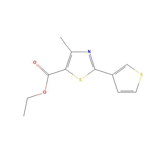ethyl 4-methyl-2-thiophen-3-yl-1,3-thiazole-5-carboxylate (CAS: 56421-75-1) - Chemical Structure and Molecular Formula 