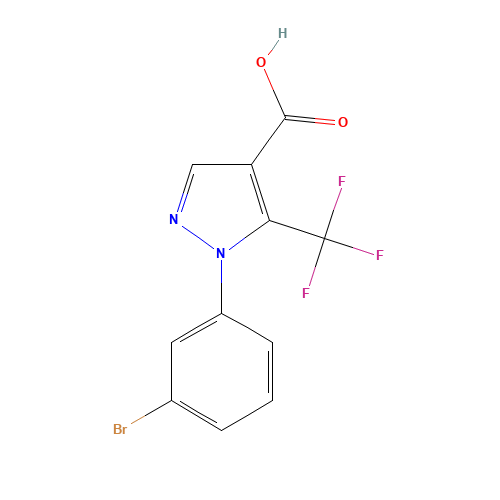 1-(3-bromophenyl)-5-(trifluoromethyl)pyrazole-4-carboxylic acid (CAS: 1156995-17-3) - Chemical Structure and Molecular Formula 