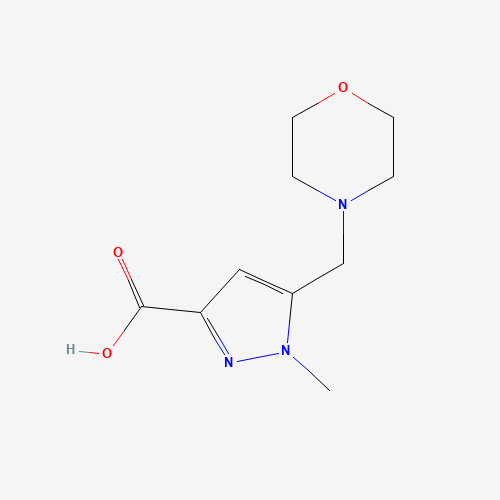 1-methyl-5-(morpholin-4-ylmethyl)pyrazole-3-carboxylic acid (CAS: 1198439-06-3) - Chemical Structure and Molecular Formula 