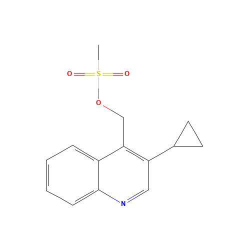 (3-cyclopropylquinolin-4-yl)methyl methanesulfonate (CAS: 1539309-70-0) - Chemical Structure and Molecular Formula 