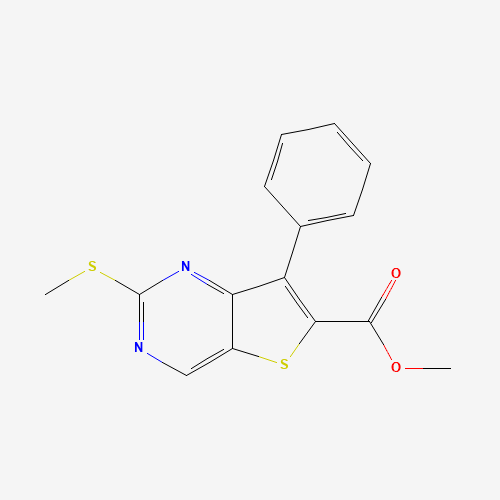 methyl 2-methylsulfanyl-7-phenylthieno[3,2-d]pyrimidine-6-carboxylate (CAS: 1462949-88-7) - Chemical Structure and Molecular Formula 