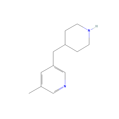 3-methyl-5-(piperidin-4-ylmethyl)pyridine (CAS: 1225218-74-5) - Chemical Structure and Molecular Formula 