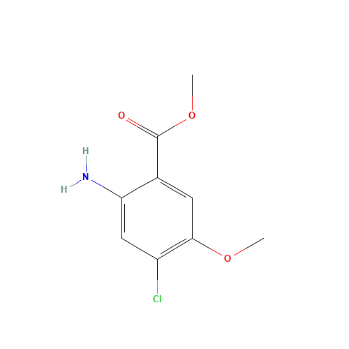 methyl 2-amino-4-chloro-5-methoxybenzoate (CAS: 181434-36-6) - Chemical Structure and Molecular Formula 