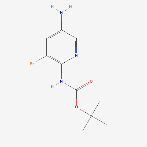 tert-butyl N-(5-amino-3-bromopyridin-2-yl)carbamate (CAS: 1186367-92-9) - Chemical Structure and Molecular Formula 