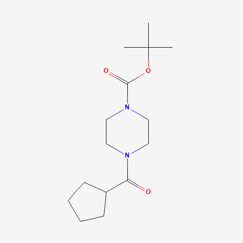 tert-butyl 4-(cyclopentanecarbonyl)piperazine-1-carboxylate (CAS: 1029361-65-6) - Chemical Structure and Molecular Formula 
