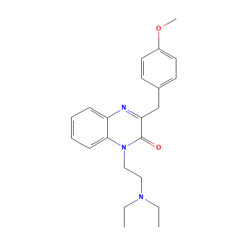 1-[2-(diethylamino)ethyl]-3-[(4-methoxyphenyl)methyl]quinoxalin-2-one (CAS: 23465-76-1) - Chemical Structure and Molecular Formula 