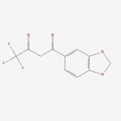 1-(1,3-benzodioxol-5-yl)-4,4,4-trifluorobutane-1,3-dione (CAS: 306935-39-7) - Chemical Structure and Molecular Formula 